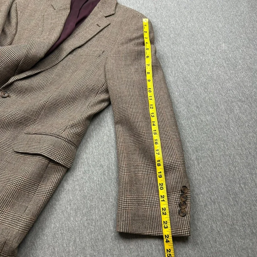 Brooks Brothers 346 Madison Fit Wool Blazer Mens 41R Glen Check Sport Coat